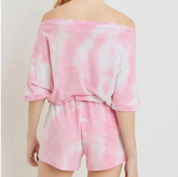 Pink lily ... pink and white tie-dye Romper - Picture 8 of 13